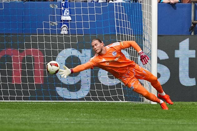 August 16, 2026, xydrx, Men s, Soccer, Friendly Match, FC Schalke 04 vs. Real Madrid, 2026–2027 Season, Veltins Arena, Loris Karius, FC Schalke 04, 1 saves the ball. DFB regulations prohibit any use of photographs as image sequences and or quasi-video. Copyright: HMBxMedia YannisxDreimann