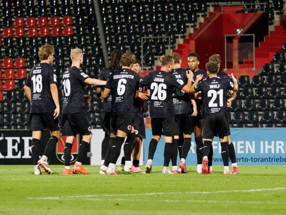 Goal celebration for the 1-3 score in favor of Viktoria Cologne GER, Soccer, VfB Stuttgart II vs. Viktoria Cologne, 3rd Division, Matchday 2, 2026–2027 Season, August 16, 2026 GER, Soccer, VfB Stuttgart II vs. Viktoria Cologne, 3. Liga, Matchday 2, 2026–2027 season, August 16, 2026 Aspach Copyright: xCarstenxSchweringx EP_CSG
