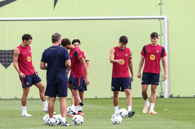 September 18, 2026, Sant Joan Despi, Barcelona, Spain: Pau Cubarsi and Gerard Martin during the training day of FC Barcelona, Barca ahead the Spanish League, Laliga EA Sports, football match against Sevilla FC at Ciudad Esportiva Joan Gamper on September 18, 2026 in Sant Joan Despi, Barcelona, Spain. FC Barcelona Training And press conference, PK, Pressekonferenz - LaLiga EA Sports - ZUMAa181 20260918_zaa_a181_007 Copyright: xJavierxBorregox