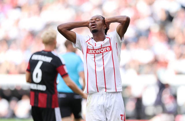 September 19, 2026, Bundesliga, Eintracht Frankfurt vs. SC Freiburg, from left, Jordy Makengo of SC Freiburg looks disappointed, disappointed, sad, frustrated, frustration, frustrated DFL DFB REGULATIONS PROHIBIT ANY USE OF PHOTOGRAPHS AS IMAGE SEQUENCES AND OR QUASI-VIDEO xdcx Copyright: HMBxMedia Claus