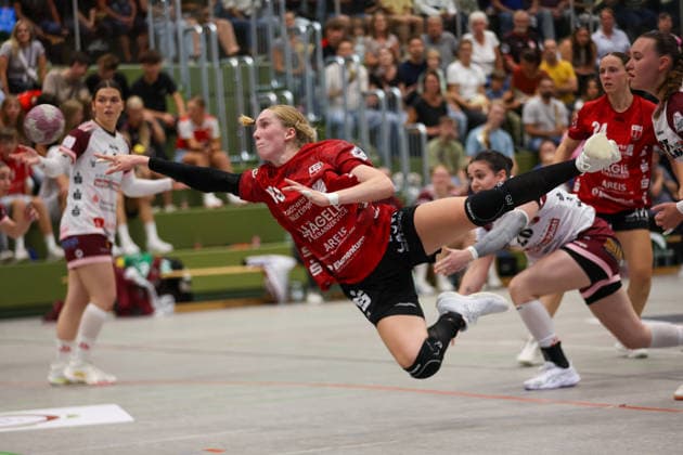 Nora Erhardt, SG Nürtingen Zizishausen, 14 on the throw (GER), SG Nürtingen Zizishausen vs. HL Buchholz 08 Rosengarten, Handball, 2nd ALSCO Women s Handball Bundesliga, Matchday 4, 2026–2027 season, September 19, 2026 GER, SG Nürtingen Zizishausen vs. HL Buchholz 08 Rosengarten, Handball, 2nd ALSCO Women’s Handball Bundesliga, Matchday 4, 2026–2027 season, September 19, 2026, Steinenberg Copyright: xEibner-Pressefoto SoerenxHerwegx EP_SHG