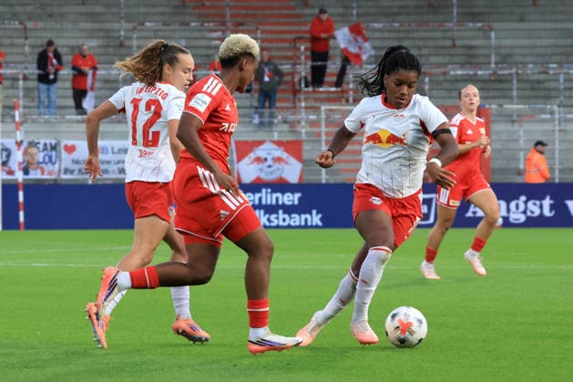September 20, 2026, GER Germany, Soccer, 1. Bundesliga, Women, 2026–2027, Alte Foersterei, 1. FC Union vs. RB Leipzig, Naika Reissner, 1. FC Union Berlin 42, Jasmin Mathys RB Leipzig 12, DELICE BOBOY RB Leipzig 17. 1st League. DFB and DFL regulations prohibit any use of photographs as image sequences and or quasi-video. nordphoto GmbH, Engler, Berlin. Alte Försterei Stadium, Berlin, Germany Copyright: xNordphotox xEnglerx