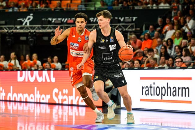 September 20, 2026, GER, Basketball, Men s, easycredit Basketball Bundesliga, 2026–2027 Season, Matchday 1, ratiopharm Ulm vs. MHP Riesen Ludwigsburg Michael Rataj Ulm, 12, Patrick Cartier Ludwigsburg, 12 Neu Ulm ratiopharm Arena Bavaria, Germany Copyright: xNordphotox xHafnerx