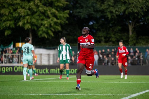 September 21, 2026, GER, Soccer, Women s, Google Pixel 1 Bundesliga, 2026–2027 Season, Matchday 4, SV Werder Bremen vs. VfB Stuttgart. DFB and DFL regulations prohibit any use of photographs as image sequences and or quasi-video. Bremen Stadium, Platz 11, Bremen, Germany Copyright: xNordphoto Memmlerx