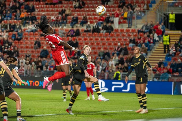 Soccer: UEFA Women s Champions League, Matchday 1, FC Bayern Munich Women vs. Manchester City Women s Football Club on September 22, 2026, at Sportpark Unterhaching in Munich, Germany, 2026–2027 season. Edna Imade, FC Bayern Munich, 29, Munich, Sportpark Unterhaching, Germany Copyright: xPhilippxImhofx