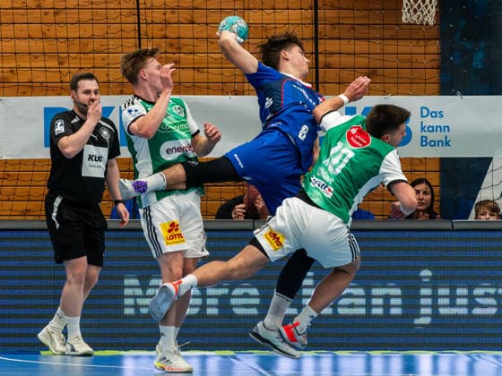 Magnus Grupe HBW Balingen Weilstetten 8, Renars Uscins TSV Hannover Burgdorf 10, HBW Balingen Weilstetten vs. TSV Hannover Burgdorf, Handball, DHB Cup, 2nd Round, 2026–2027 Season, September 23, 2026, HBW Balingen Weilstetten vs. TSV Hannover Burgdorf, Handball, DHB Cup, Round 2, 2026–2027 Season, September 23, 2026, Balingen Copyright: xEibner-Pressefoto FlorianxSchustx EP_FSU