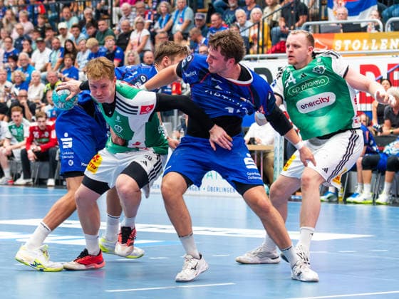 Jonathan Edvardsson, TSV Hannover Burgdorf 26; Merlin Fuss, HBW Balingen Weilstetten 13; HBW Balingen Weilstetten vs. TSV Hannover Burgdorf, Handball, DHB Cup, Round 2, 2026–2027 Season, September 23, 2026, HBW Balingen Weilstetten vs. TSV Hannover Burgdorf, Handball, DHB Cup, Round 2, 2026–2027 Season, September 23, 2026, Balingen Copyright: xEibner-Pressefoto FlorianxSchustx EP_FSU