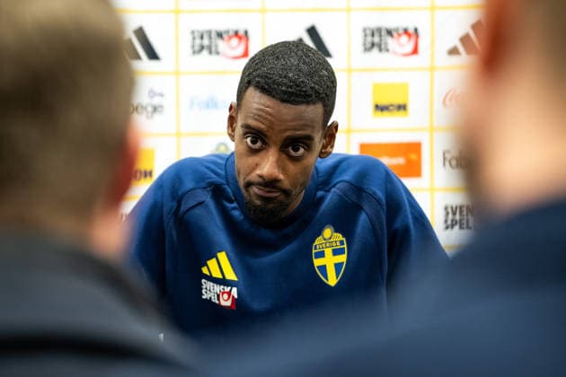 September 24, 2026: Alexander Isak of the Swedish men’s national soccer team in the mixed zone on September 24, 2026 in Stockholm. Photo by Jesper Zerman, BILDBYRAN, code JZ JZ0759; soccer, football, fotball, Nations League, UEFA Nations League, press conference, Sweden, Sweden A, bbeng Copyright: JESPERxZERMAN BB260924JZ046