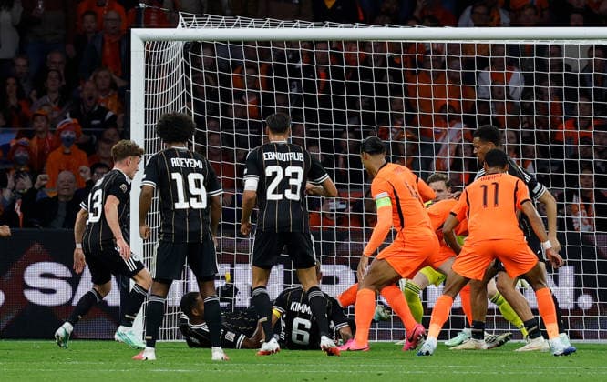 September 24, 2026, xjrdrx, Soccer UEFA Nations League, Netherlands vs. Germany, Joshua Kimmich, German National Soccer Team (DFB), Marc-André ter Stegen, German National Soccer Team (DFB), Virgil van Dijk, Netherlands, Younes Ebnoutalib, German National Soccer Team (DFB), Joshua Kimmich, German National Soccer Team (DFB), Amsterdam