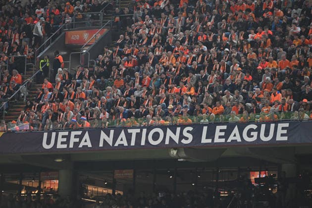 Soccer, Men s, 2026–27 Season, UEFA Nations League League A, Group 2, Matchday 1 in Amsterdam, Netherlands vs. Germany, Nations League branding and fans in the stands, September 24, 2026, Copyright: xMatthiasxKochx