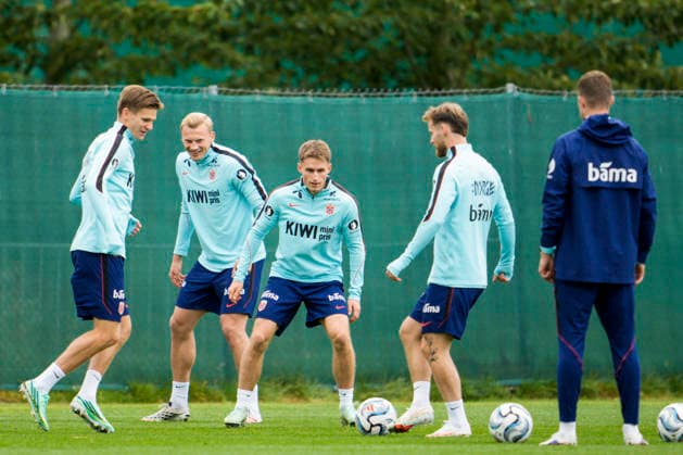 Training with Norway s men s national soccer team, Oslo, Lillestrøm, September 25, 2026 David Moller Wolfe, Sondre Klingen Langas, Fredrik Sjovold, and Ole Didrik Blomberg during a training session with Norway’s men’s national soccer team following the Nations League match against Denmark. Photo by Stian Lysberg Solum, NTB, Oslo, Lillestrøm. EDITORIAL USE ONLY. RESTRICTED USE FOR BETTING COMPANIES. Copyright: xStianxLysbergxSolumx xNTBx
