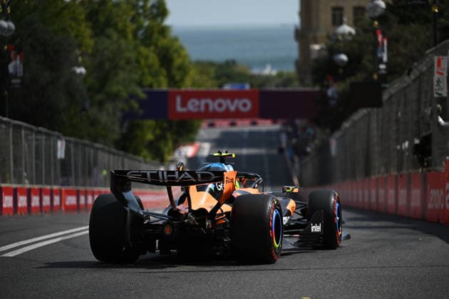 F1 - AZERBAIJAIN GRAND PRIX 2026 01 NORRIS Lando (gbr), McLaren F1 Team MCL40, action01 NORRIS Lando (gbr), McLaren F1 Team MCL40, action during the 2026 Formula 1 Azerbaijan Grand Prix, 15th round of the 2026 Formula One World Championship, WM, Weltmeisterschaft from September 24 to 26, 2026 on the Baku City Circuit, in Baku, Azerbaijan - BakuAzerbaijan Copyright: xDPPIx