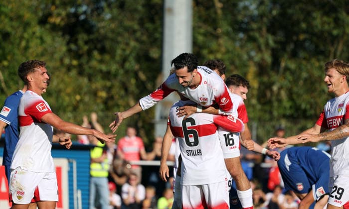 September 25, 2026 VfB Stuttgart 1 FC Heidenheim Germany, Weinstadt, September 25, 2026, Soccer, Bundesliga, 2026–2027 season, Friendly match, VfB Stuttgart vs. FC Heidenheim, Atakan Karazor, VfB Stuttgart, celebration, goal, 1–0, Karazor