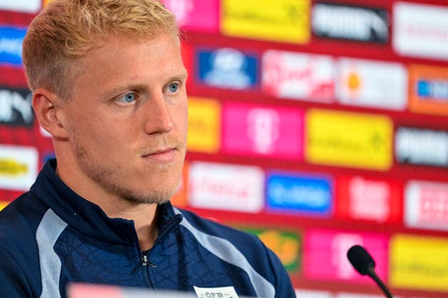 SOCCER - NL, AUT vs KOS VIENNA,AUSTRIA,26.SEP.26 - SOCCER - UEFA Nations League, group stage, OEFB international match, Länderspiel, Nationalmannschaft Austria vs Kosovo, preview, press conference, PK, Pressekonferenz team AUT. Image shows Xaver Schlager (AUT). GEPAxpictures xAvnixRetkoceri