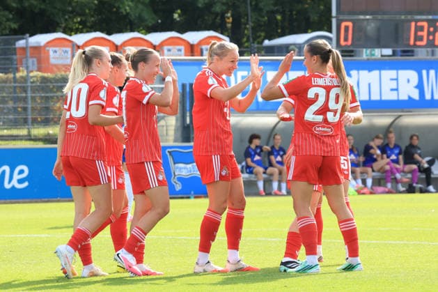 September 26, 2026, Germany, Soccer, Women s Bundesliga 2, Match Day, 2026–2027 Season, Amateurstadion, Hertha BSC vs. 0–1 (goal by DORA ZELLER), 1. FC Köln F 19, 1. FC Köln players, 2nd Division, DFB DFL regulations prohibit any use of photographs as image sequences and or quasi-video. nordphoto GmbH, Engler, Berlin, Amateurstadion, Berlin, Germany Copyright: xNordphotox xEnglerx