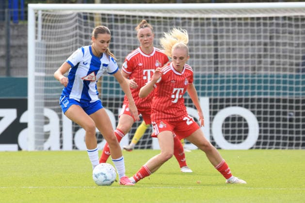 September 26, 2026, GER, Soccer, Women s Bundesliga 2, Matchday, 2026–2027 Season, Amateurstadion, Hertha BSC vs. LOTTE REIMOLD (Hertha BSC Women s Team 8), CAROLIN ELSEN (1. FC Köln Women s Team 20), MARINA HEGERING 1 FC Cologne F 33 2nd Division DFB DFL regulations prohibit any use of photographs as image sequences and or quasi-video nordphoto GmbH Engler Berlin Amateur Stadium Berlin Germany Copyright: xNordphotox xEnglerx