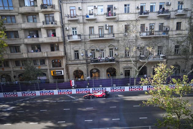 Charles Leclerc (MON) - Scuderia Ferrari HP during the Friday s Sessions of Formula 1 Azerbaijan Grand Prix 2026 at Baku City Circuit in Baku, Azerbaijan. Round 17 of 24 of the 2026 FIA Formula One World Championship, WM, Weltmeisterschaft held September 24-26, 2026. The Baku City Circuit, one of the longest street circuits in Formula 1, combines a flat-out seafront section with the narrow old town walls. Formula 1 Azerbaijan Grand Prix 2026 - Round 17 of 24 - Baku City Circuit, Baku, Azerbaijan F1-2026-R17-AZE