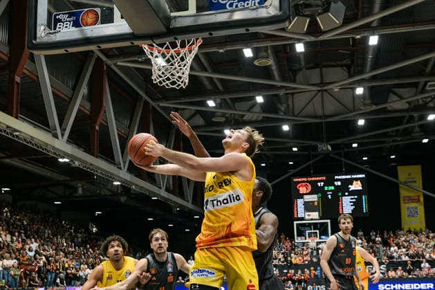 easyCredit Basketball Bundesliga, Matchday 3, Niners Chemnitz vs. Phoenix Hagen, September 27,2026, starting at 4:30 p.m., Chemnitz, Chemnitz Arena. In Photo 04: Bjarne Kraushaar. easyCredit Basketball Bundesliga, Matchday 3, Niners Chemnitz vs. Phoenix Hagen, Chemnitz, Saxony, Germany Copyright: xEHLxMedia MichelxKöhlerx 20262709-Niners-Chemnitz-Phoenix-Hagen_057