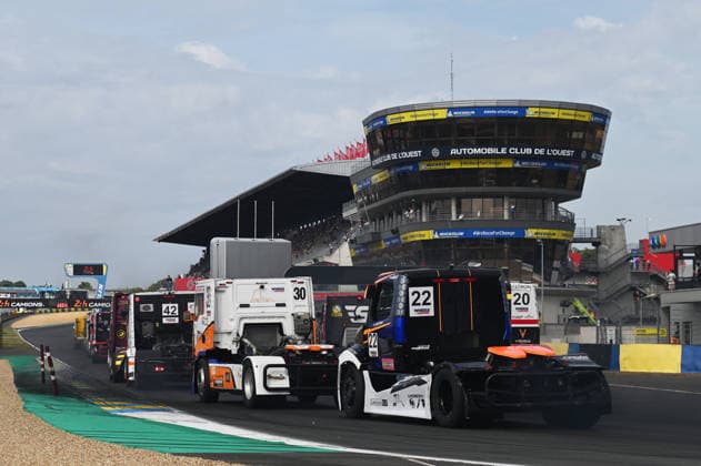 FFSA 24 HEURES CAMIONS 2026 30 TREUVEY Dimitri (fra), Team Camion Compà tition Vauclusien, MAN, 22 SOUSA Josà , (fra), Team Viry Truck Racing, Freightliner, action, during the 5th round of the Championnat de France FFSA Camions 2026, 24 Heures Camions, from September 26 to 27, 2026 on the Bugatti Circuit, in Le Mans, France - Le MansFrance Copyright: xRAINIERxEHRHARDTx
