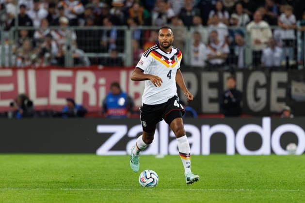 Jonathan Tah 4, Germany vs. Greece, soccer, men s, UEFA Nations League, 2026–2027, Matchday 2 on September 27, 2026, in Augsburg, WWK Arena, Bavaria, Germany