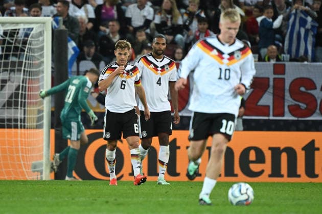 September 27, 2026, xemx, Soccer UEFA Nations League, Germany vs. Greece, Joshua Kimmich, German National Soccer Team (DFB), Jonathan Tah, German National Soccer Team (DFB), Disappointed, sad, frustrated, at a loss, Augsburg