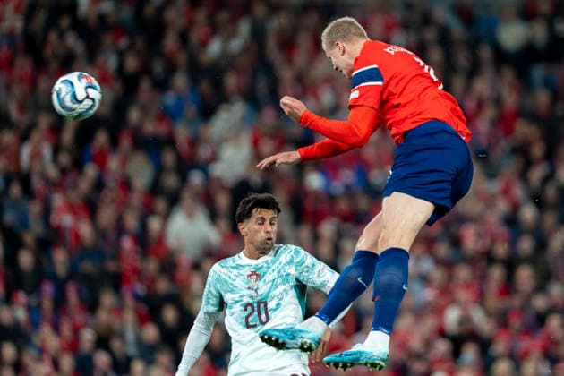 Soccer, Nations League: Norway vs. Portugal, Nations League, Oslo, September 27, 2026. Norway s Erling Braut Haaland during the international soccer match between Norway and Portugal in the Nations League. Photo by Cornelius Poppe, NTB, Oslo, Norway. EDITORIAL USE ONLY. RESTRICTED USE FOR BETTING COMPANIES. Copyright: xCorneliusxPoppex xNTBx