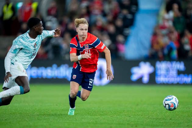 Soccer, Nations League: Norway vs. Portugal, Nations League, Oslo, September 27, 2026. Norway s Andreas Schjelderup during the international soccer match between Norway and Portugal in the Nations League. Photo by Cornelius Poppe, NTB, Oslo, Norway. EDITORIAL USE ONLY. RESTRICTED USE FOR BETTING COMPANIES. Copyright: xCorneliusxPoppex xNTBx