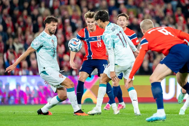 Soccer, Nations League: Norway vs. Portugal, Nations League, Oslo, September 27, 2026. Norway s Martin Ødegaard during the international soccer match between Norway and Portugal in the Nations League. Photo by Cornelius Poppe, NTB, Oslo, Norway. EDITORIAL USE ONLY. RESTRICTED USE FOR BETTING COMPANIES. Copyright: xCorneliusxPoppex xNTBx