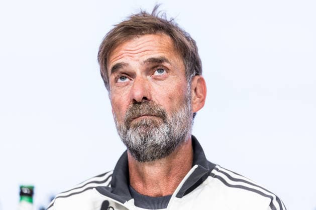 MUNICH, GERMANY - SEPTEMBER 30: Juergen Klopp (Head Coach Germany) looking up during the pressconference before the UEFA Nations League match between Germany vs. Serbia at Allianz Arena on matchday 3 of the UEFA Nations League on September 30, 2026 in Munich, Germany. Bavaria Germany Copyright: xSteffiexWunderlx