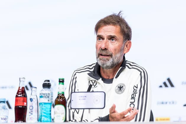 MUNICH, GERMANY - SEPTEMBER 30: Juergen Klopp (Head Coach Germany) during the pressconference before the UEFA Nations League match between Germany vs. Serbia at Allianz Arena on matchday 3 of the UEFA Nations League on September 30, 2026 in Munich, Germany. Bavaria Germany Copyright: xSteffiexWunderlx