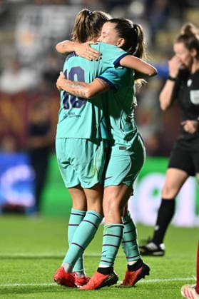 IPA89151540 - Claudia Pina of F.C. Barcelona celebrates after scoring the goal that made the score 0-3 during Matchday 2 of the 2026 27 UEFA Women s Champions League group stage, a soccer match between A.S. Roma and F.C. Barcelona at Tre Fontane Stadium on September 30, 2026, in Rome, Italy. Copyright: xDomenicoxCippitelli IPAxSportx xx IPA89151540