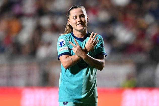 IPA89151706 - Claudia Pina of F.C. Barcelona celebrates after scoring the fifth goal in a 0-5 victory during Matchday 2 of the 2026 27 UEFA Women s Champions League group stage, a soccer match between A.S. Roma and F.C. Barcelona at the Tre Fontane Stadium on September 30, 2026, in Rome, Italy. Copyright: xDomenicoxCippitelli IPAxSportx xx IPA89151706