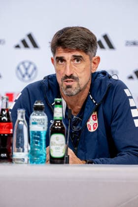 Veljko Paunovic, Head Coach, Serbia Portrait, GER, Germany vs. Serbia, Soccer, UEFA Nations League, League Phase League A, Post-Match Press Conference, 2026–2027 Season, September 30, 2026 DFL DFB REGULATIONS PROHIBIT ANY USE OF PHOTOGRAPHS AS IMAGE SEQUENCES AND OR QUASI-VIDEO Photo: HMB Media, Heike Feiner Copyright: HMBxMedia HeikexFeiner
