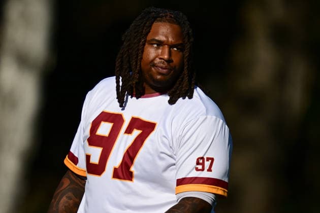 Washington Commanders, Practise Session Washington Commanders defensive lineman Tim Settle during the Washington Commanders training session and practise at the Grove Hotel, Chandler s Cross, UK on 30 September 2026. Chandler s Cross Grove Hotel Hertfordshire UK Editorial use only , Copyright: xDennisxGoodwinx PSI-24958-0085