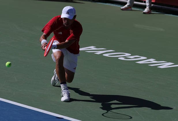 (261001) -- NAGOYA, Oct. 1, 2026 -- Wu Yibing of China competes during the men s singles quarterfinals of tennis against Sumit Nagal of India at the 20th Asian Games Aichi-Nagoya 2026 in Nagoya, Japan, Oct. 1, 2026. ) (SP)JAPAN-NAGOYA-ASIAN GAMES-TENNIS-MEN S SINGLES LixBo