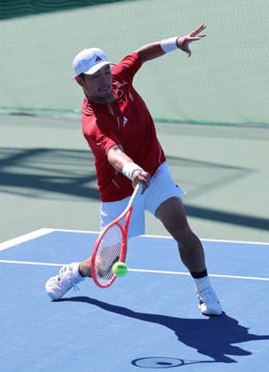 (261001) -- NAGOYA, Oct. 1, 2026 -- Wu Yibing of China competes during the men s singles quarterfinals of tennis against Sumit Nagal of India at the 20th Asian Games Aichi-Nagoya 2026 in Nagoya, Japan, Oct. 1, 2026. ) (SP)JAPAN-NAGOYA-ASIAN GAMES-TENNIS-MEN S SINGLES LixBo