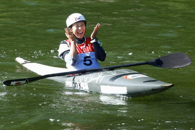 Aichi-Nagoya Asian Games: Canoe Slalom Japan s Kurumi Ito reacts after winning gold in the Aichi-Nagoya Asian Games women s kayak single at Yahagigawa Canoe Slalom Course in Toyota in Aichi Prefecture, central Japan, on Oct. 1, 2026. A14AA0005629603P