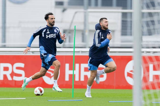 October 1, 2026, Soccer, FC Schalke 04 training session featuring Kenan Karaman (FC Schalke 04) and Hasan Kurucay (FC Schalke 04), Gelsenkirchen, FC Schalke 04 training facility, North Rhine-Westphalia, Germany, xRHR PHOTO YYx Copyright: RHR-FOTOx RHR-FOTO YY