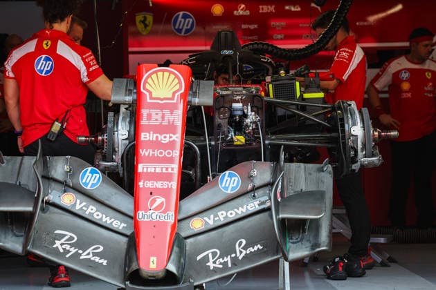KUALA LUMPUR, MALAYSIA - OCTOBER 01: Front wings of Scuderia Ferrari HP SF-26 in the Paddock during previews ahead of the FIA Formula 1 Grand Prix of Bahrain in Malaysia at the Sepang Circuit on October 01, 2026 in Kuala Lumpur, Malaysia. (Photo by Qian Jun SPP-Paddocker) Copyright: xQianxJun SPP-Paddockerx Sportspressphoto_SPR243335