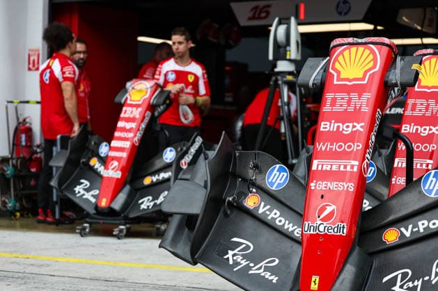 KUALA LUMPUR, MALAYSIA - OCTOBER 01: Front wings of Scuderia Ferrari HP SF-26 in the Paddock during previews ahead of the FIA Formula 1 Grand Prix of Bahrain in Malaysia at the Sepang Circuit on October 01, 2026 in Kuala Lumpur, Malaysia. (Photo by Qian Jun SPP-Paddocker) Copyright: xQianxJun SPP-Paddockerx Sportspressphoto_SPR243341