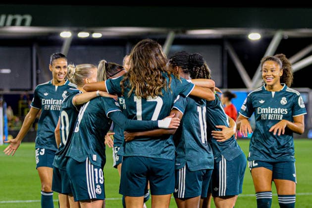 MANCHESTER, ENGLAND - October 1: Goal. Linda Caicedo of Real Madrid celebrates scoring during the UEFA Womens Champions League match between Manchester City and Real Madrid at Joie Stadium on October 1, 2026 in Manchester, England. (Photo by Natalie Mincher Sports Press Photo SPP) Copyright: xNataliexMincher SPPx Sportspressphoto_SPR243442