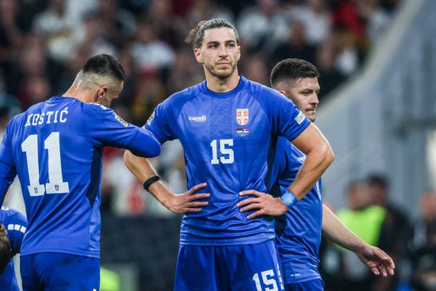 Sports, Soccer, UEFA Nations League 2026–2027 Season, Group A2, Matchday 3: Germany vs. Serbia, October 1, 2026, Allianz Arena; Srdan Babic (Serbia), 15, Munich, Allianz Arena, Bavaria, Germany