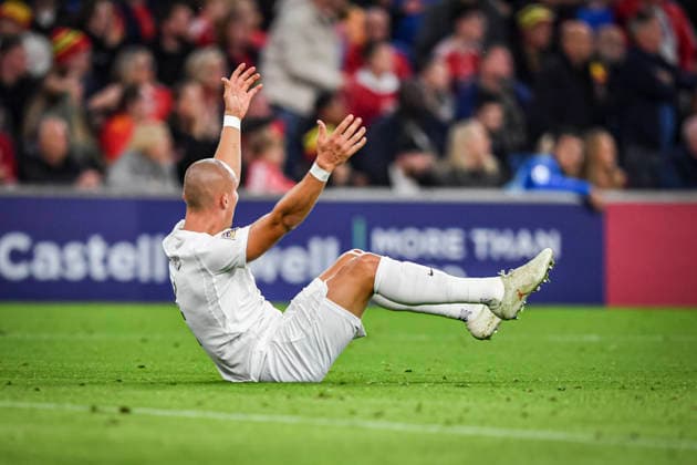 RECORD DATE NOT STATED 1st October 2026; Cardiff City Stadium, Cardiff, Wales; UEFA Nations League Football, Wales versus Norway; Leo Ostigard of Norway appeals for a foul GodfreyxPitt