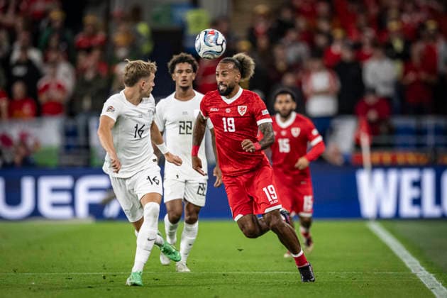 RECORD DATE NOT STATED 1st October 2026; Cardiff City Stadium, Cardiff, Wales; UEFA Nations League Football, Wales versus Norway; Sorba Thomas of Wales heads the ball past Marcus Pedersen of Norway GodfreyxPitt