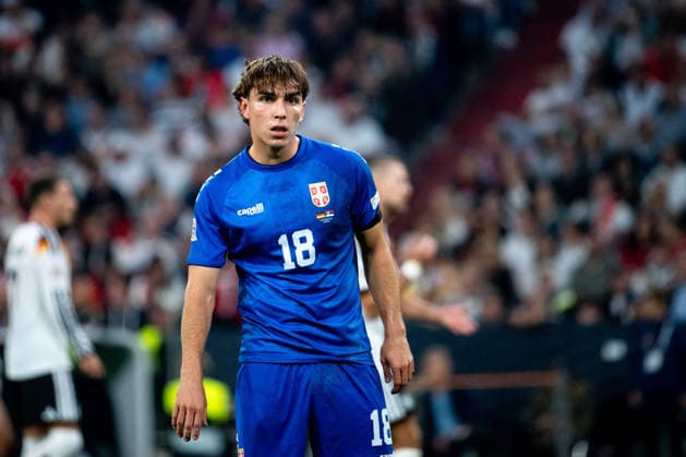 October 1, 2026, GER, Soccer, Men s, UEFA Nations League International Match, League A, Matchday 3, Germany vs. Serbia Mihajlo Cvetkovic Serbia 18 Munich Allianz Arena Bayern Germany Copyright: xNordphoto Memmlerx