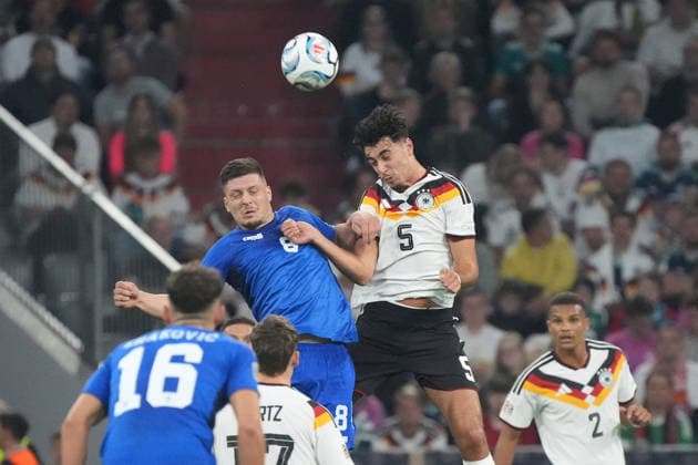 Header by Aleksandar Pavlovic, Germany, Munich, October 1, 2026, Germany vs. Serbia, UEFA Nations League, Matchday 3, Allianz Arena