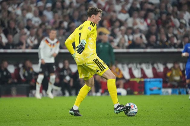 Goalie Jonas Urbig, Germany, Munich, October 1, 2026, Germany vs. Serbia, UEFA Nations League, Matchday 3, Allianz Arena