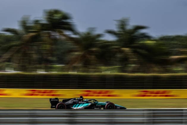 SEPANG, SGR - OCTOBER 02: George Russell of Great Britain and Mercedes-AMG PETRONAS F1 Team in action during friday free practice of the Formula 1 Gulf Air Bahrain Grand Prix on October 02, 2026 held at Sepang International Circuit in Sepang, Malaysia. (Photo by Hazrin Yeob Men Shah Icon Sportswire) AUTO: OCT 02 F1 Bahrain Grand Prix in Malaysia EDITORIAL USE ONLY Icon37826100210212