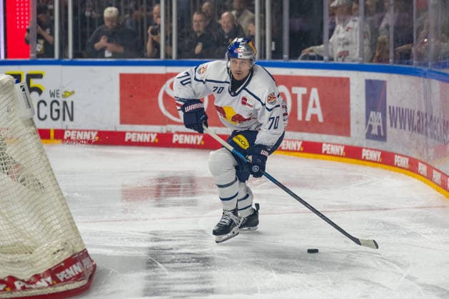 Elis Hede, EHC Red Bull Munich, 10 behind the net; Koelner Haie vs. EHC Red Bull Munich, ice hockey, Penny DEL, Matchday 5, 2026–2027 season, October 2, 2026, Cologne Haie vs. EHC Red Bull Munich, Ice Hockey, Penny DEL, Matchday 5, 2026–2027 Season, October 2, 2026, Cologne Copyright: xEibner-Pressefoto ThomasxHaeslerx EP_THR