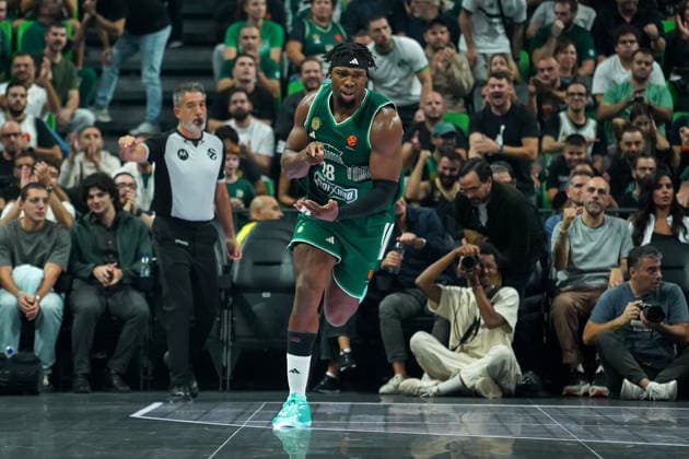 October 2, 2026, Athens, Athens, Greece: GUERSCHON YABUSELE celebrates his scoring in during the EuroLeague basketball game between Panathinaikos AKTOR Athens and Maccabi Rapyd Tel Aviv at Telekom Center Athens, Athens, Greece, October 2, 2026. Athens Greece - ZUMAa226 20261002_zip_a226_016 Copyright: xGiorgosxArapekosx